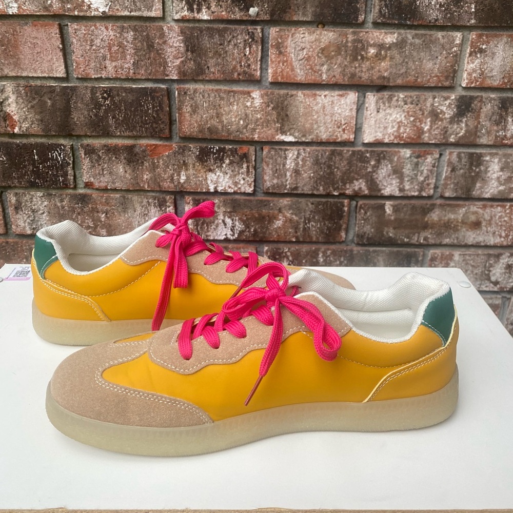 Colorful Sneakers with Pink Laces